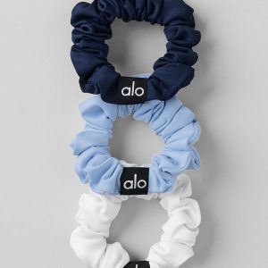 Fresh Mini Scrunchie 3-Pack - Seashell Blue/Navy/White