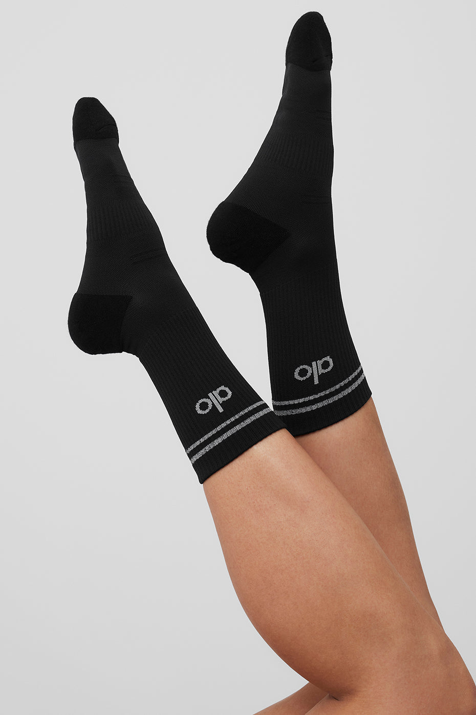 Unisex Half-Crew Performance Sock - Black - Image 2