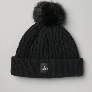 Cable Knit Beanie - Black