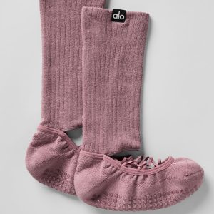 Women's Strappy Siren Grip Sock - Smoky Quartz