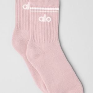 Unisex Half-Crew Throwback Sock - Ballet Pink/White