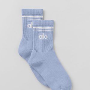 Unisex Half-Crew Throwback Sock - Winter Frost/White