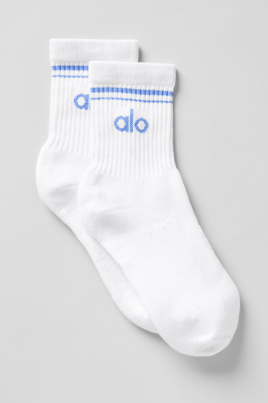 Unisex Half-Crew Throwback Sock - White/Crystal Clear Blue