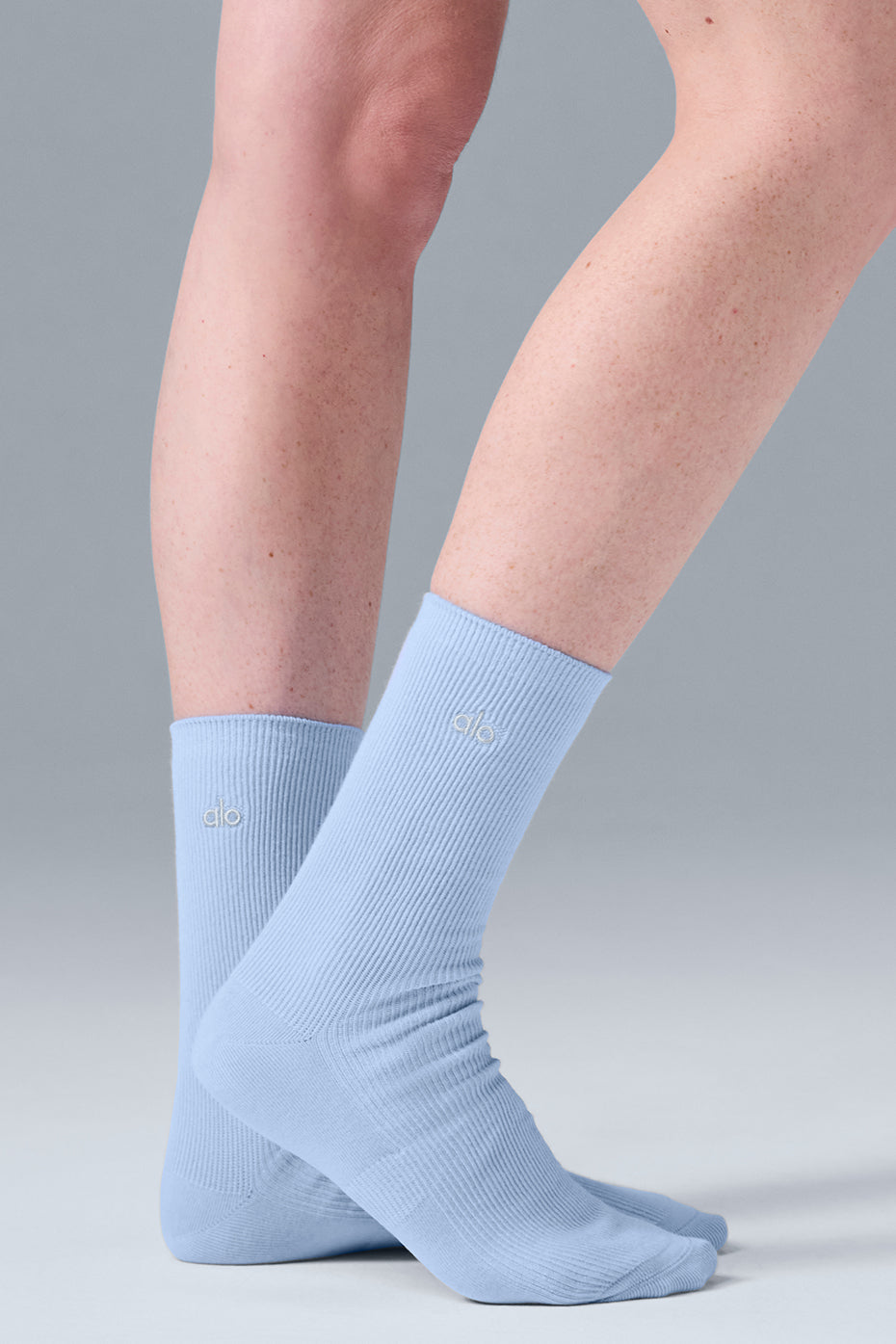 Unisex Half-Crew Understated Sock - Seashell Blue - Image 3