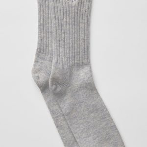 Unisex Cashmere Light Frosted Sock - Light Heather Grey/Ivory