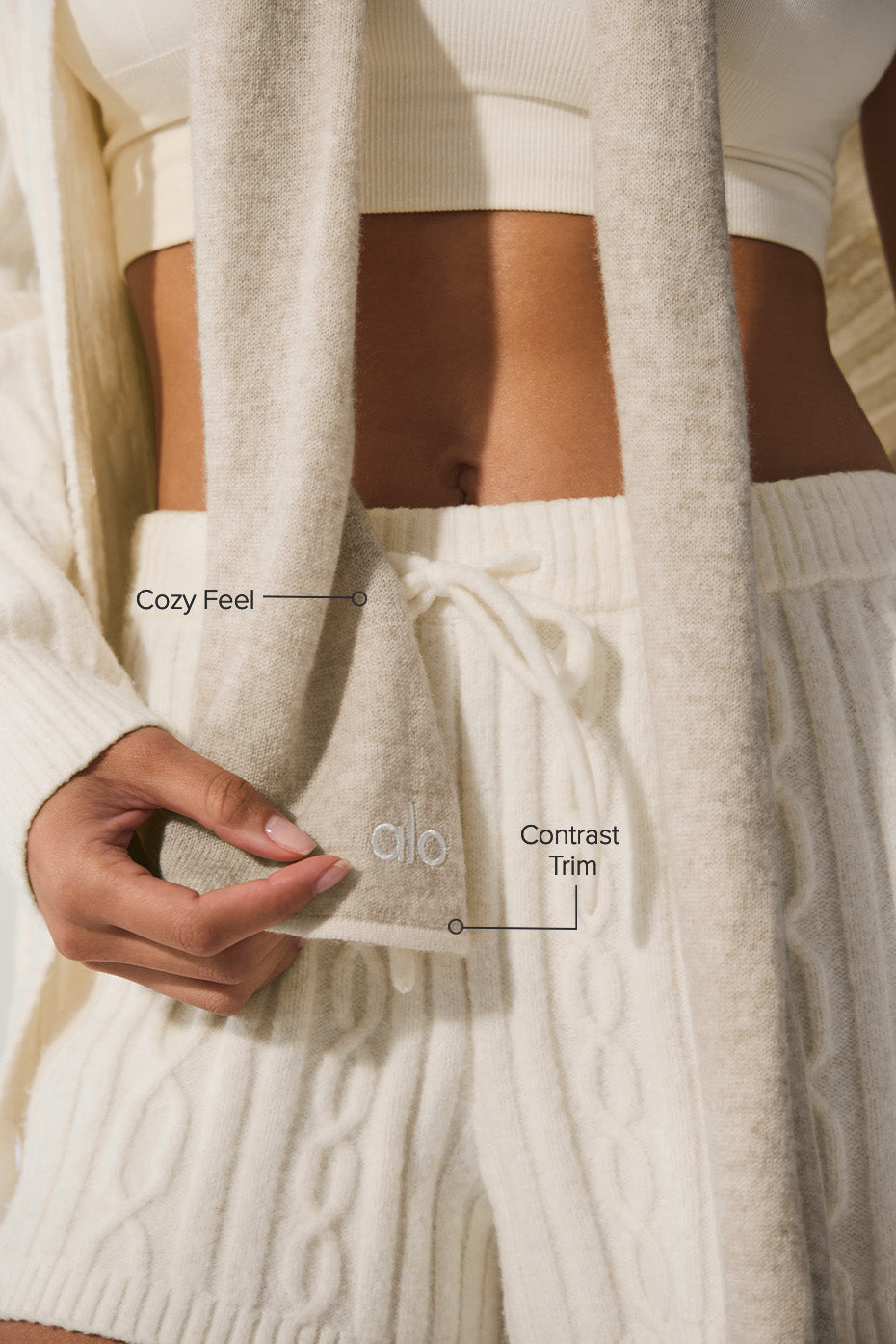 Cashmere Light Frosted Scarf - Winter Latte/Ivory - Image 2