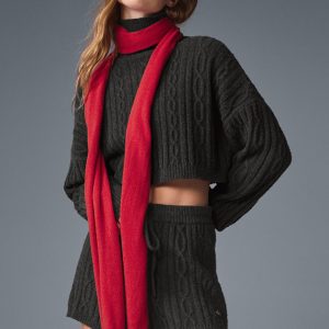 Cashmere Light Frosted Scarf - Red Ribbon