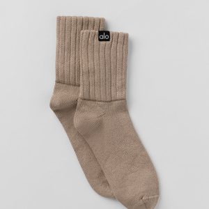 Unisex Half-Crew Scrunch Sock - Gravel