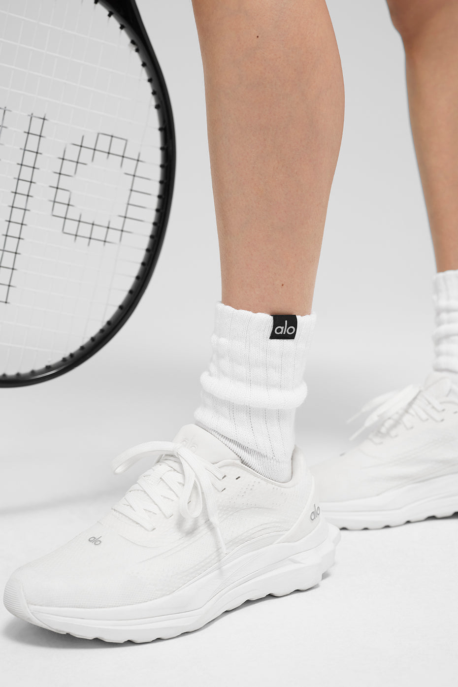 Unisex Half-Crew Scrunch Sock - White - Image 2