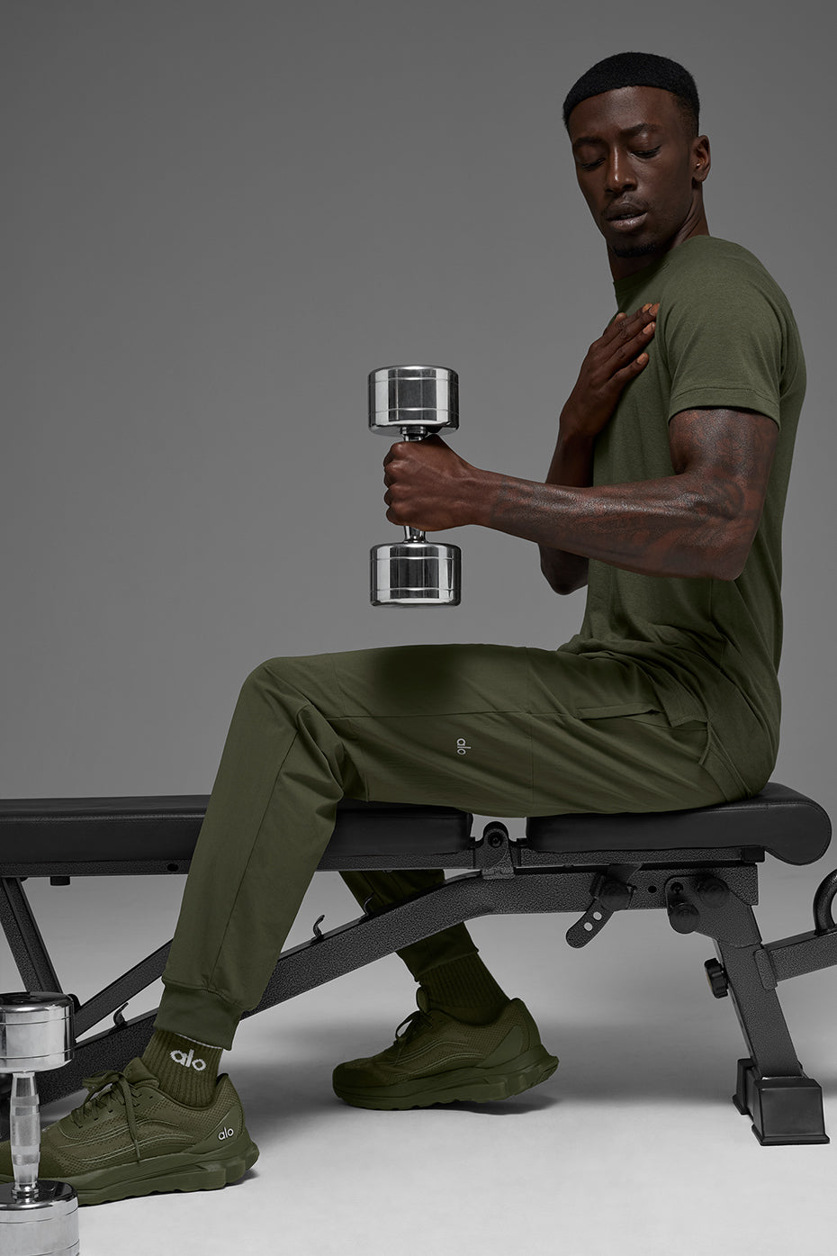 Triumph Raglan Tee - Green Olive - Image 6