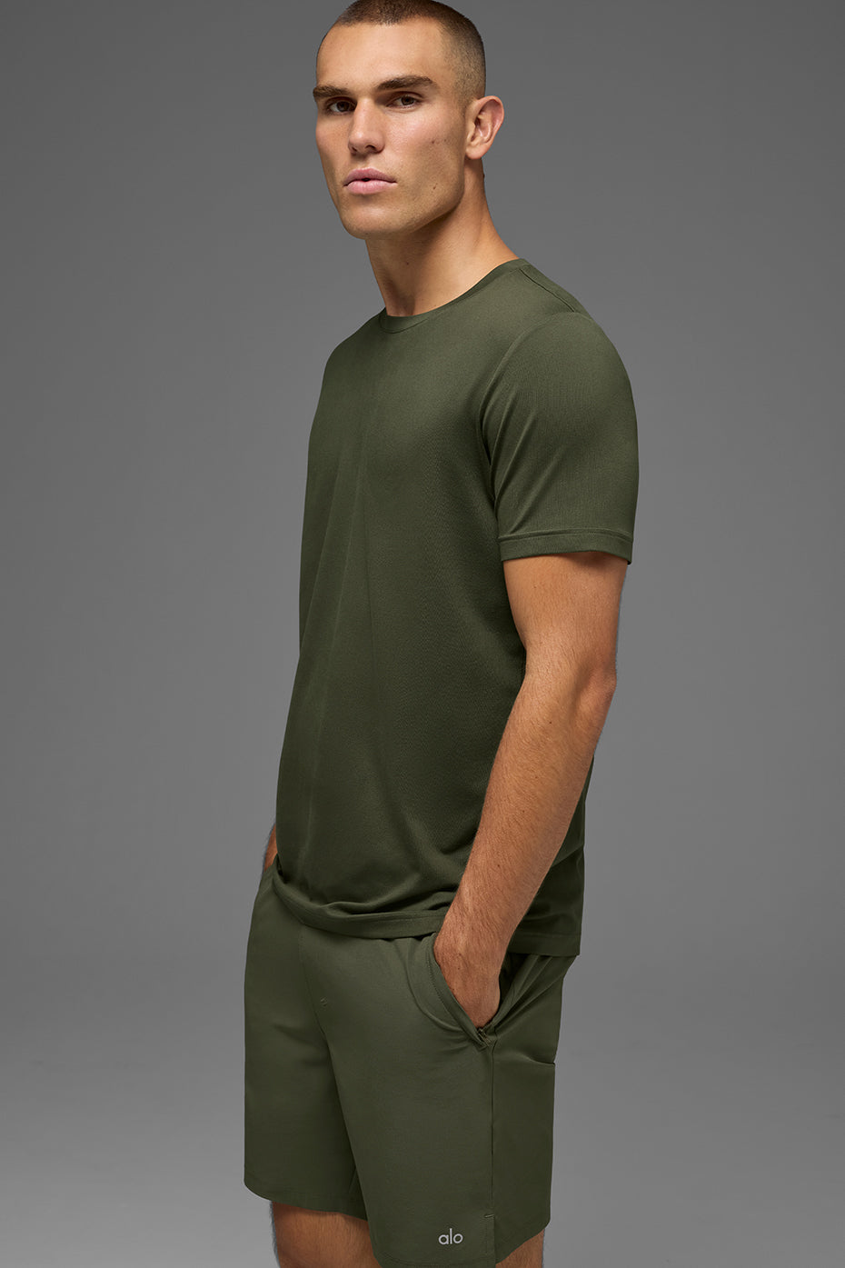 Conquer Reform Crewneck Short Sleeve - Green Olive - Image 4