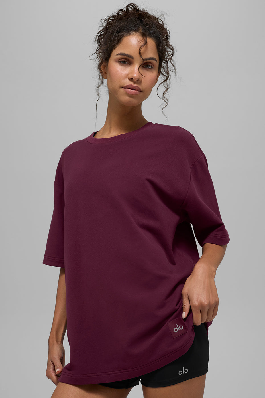 Double Take Short Sleeve - Burgundy