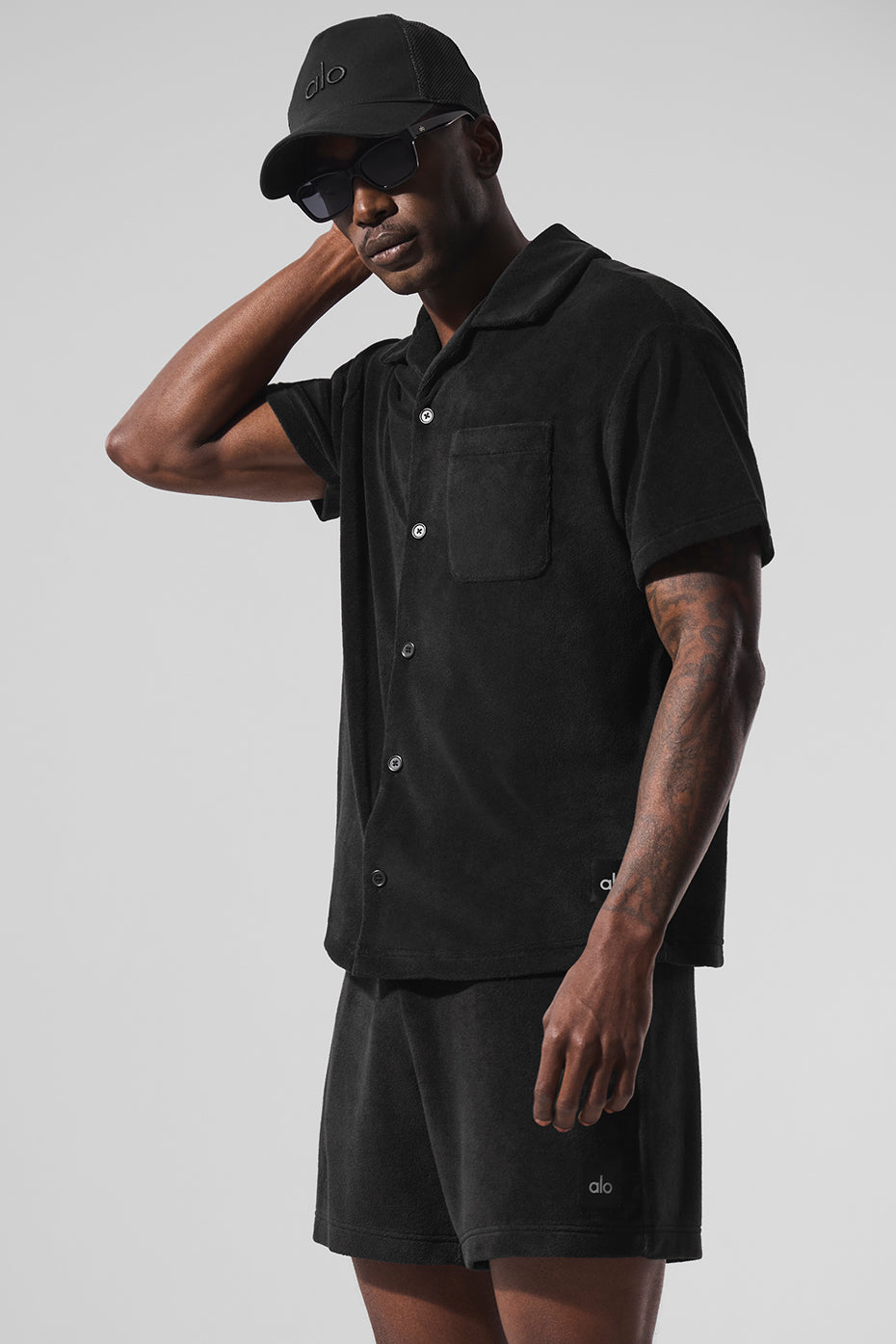 Coastal Terry Button Up - Black - Image 3