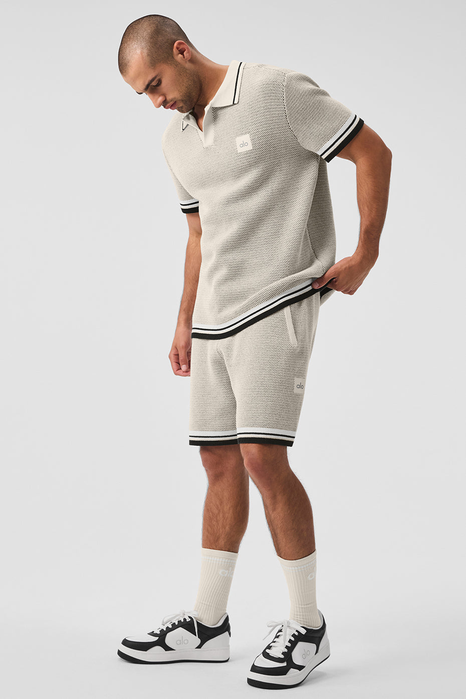 Sports Club Sweater Knit Polo - Bone - Image 4