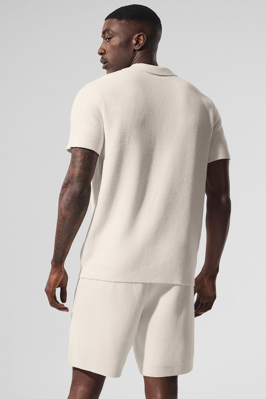 Sports Club Sweater Knit Polo - Ivory - Image 3