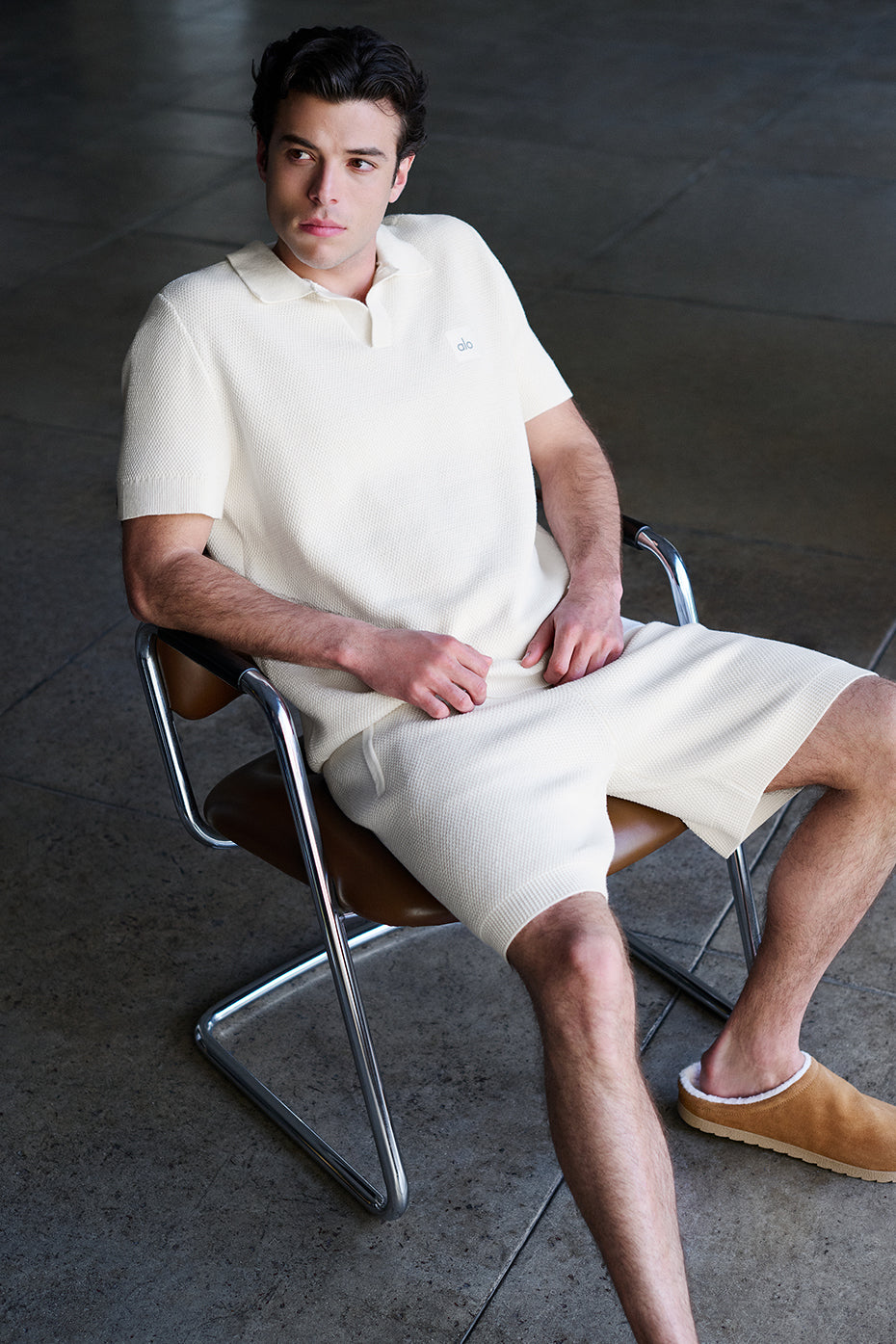 Sports Club Sweater Knit Polo - Ivory - Image 6