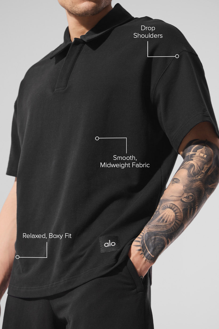 Double Take Short Sleeve Polo - Black - Image 2