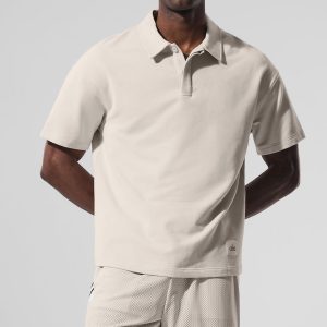 Double Take Short Sleeve Polo - Bone