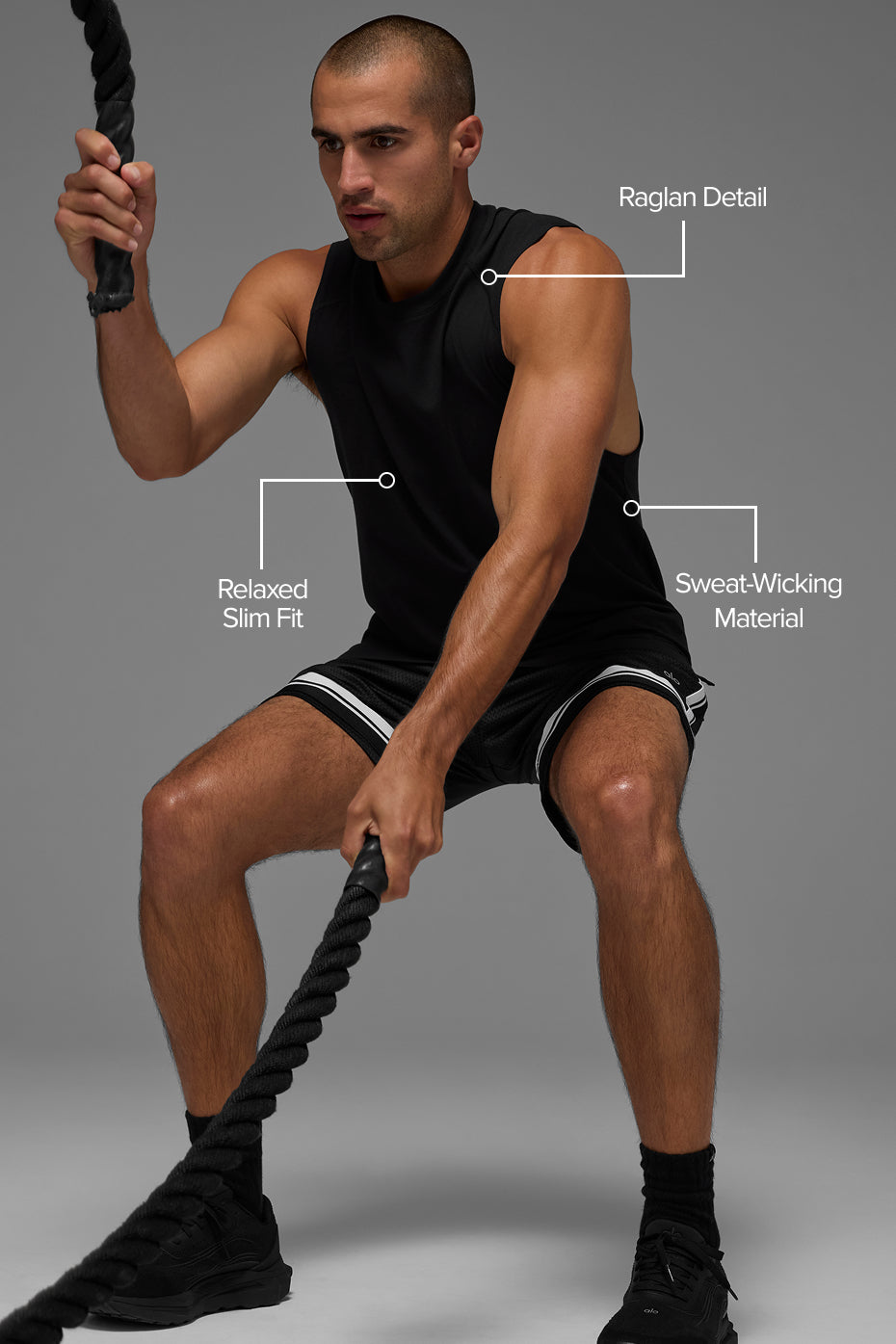 ALO Vapor Muscle Tank - Black - Image 2