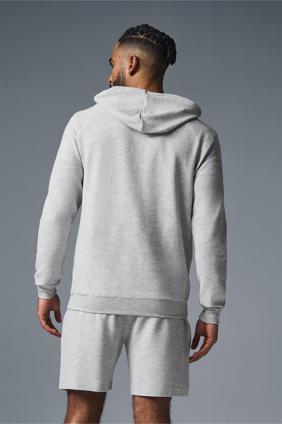 Micro Waffle Fast Break Hoodie - Athletic Heather Grey - Image 3