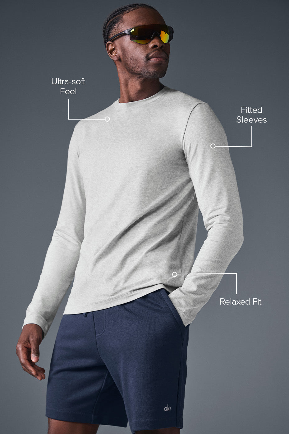 Conquer Reform Crewneck Long Sleeve - Athletic Heather Grey - Image 2