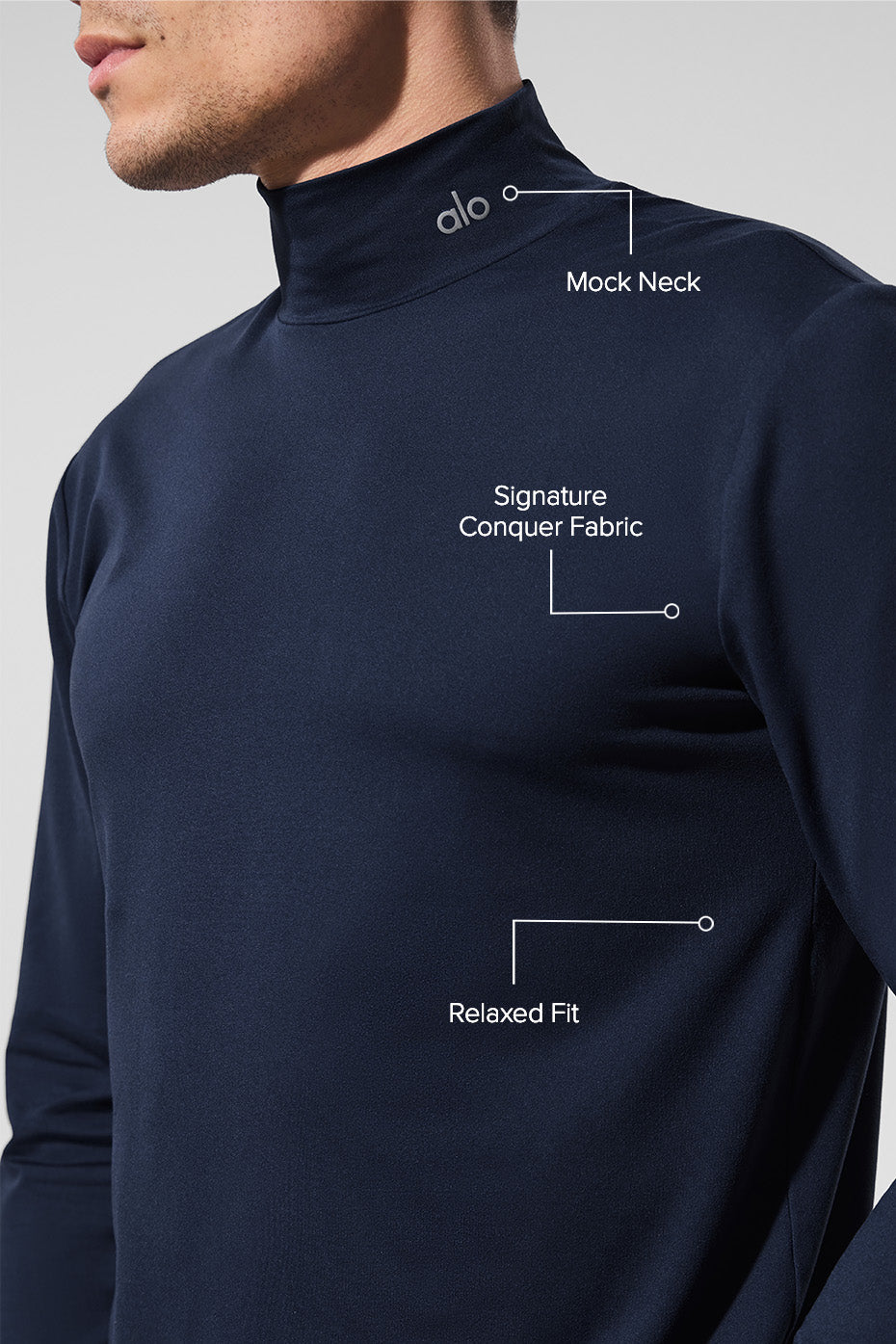 Conquer Reform Mock Neck Long Sleeve - Navy - Image 2