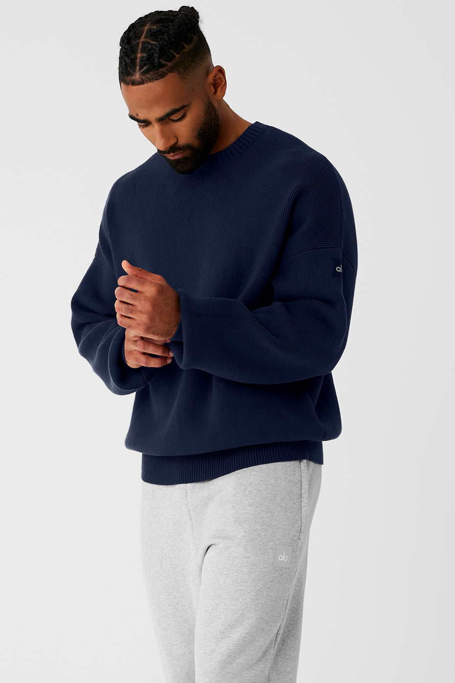 Scholar Crew Neck Sweater - Navy - Image 3