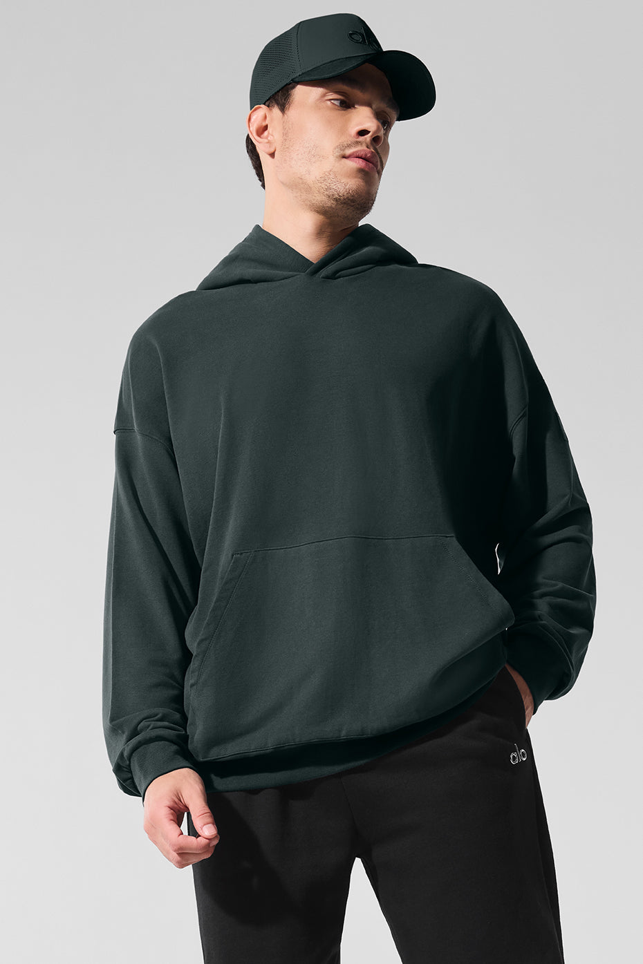 Double Take Hoodie - Charcoal Green