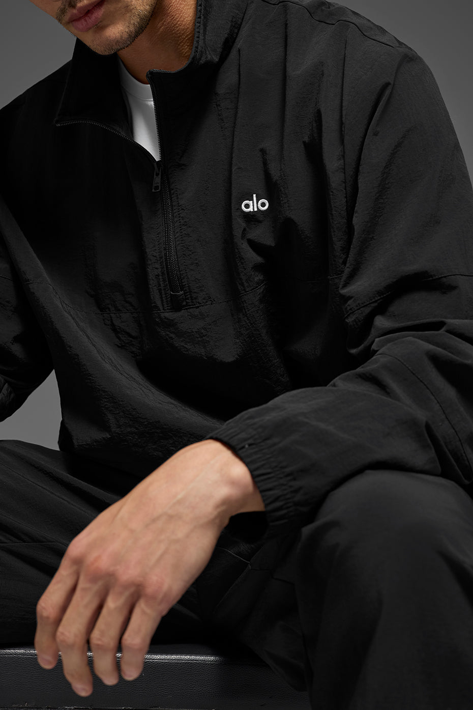 Light Weight Takeaway Track Pullover - Black - Image 4
