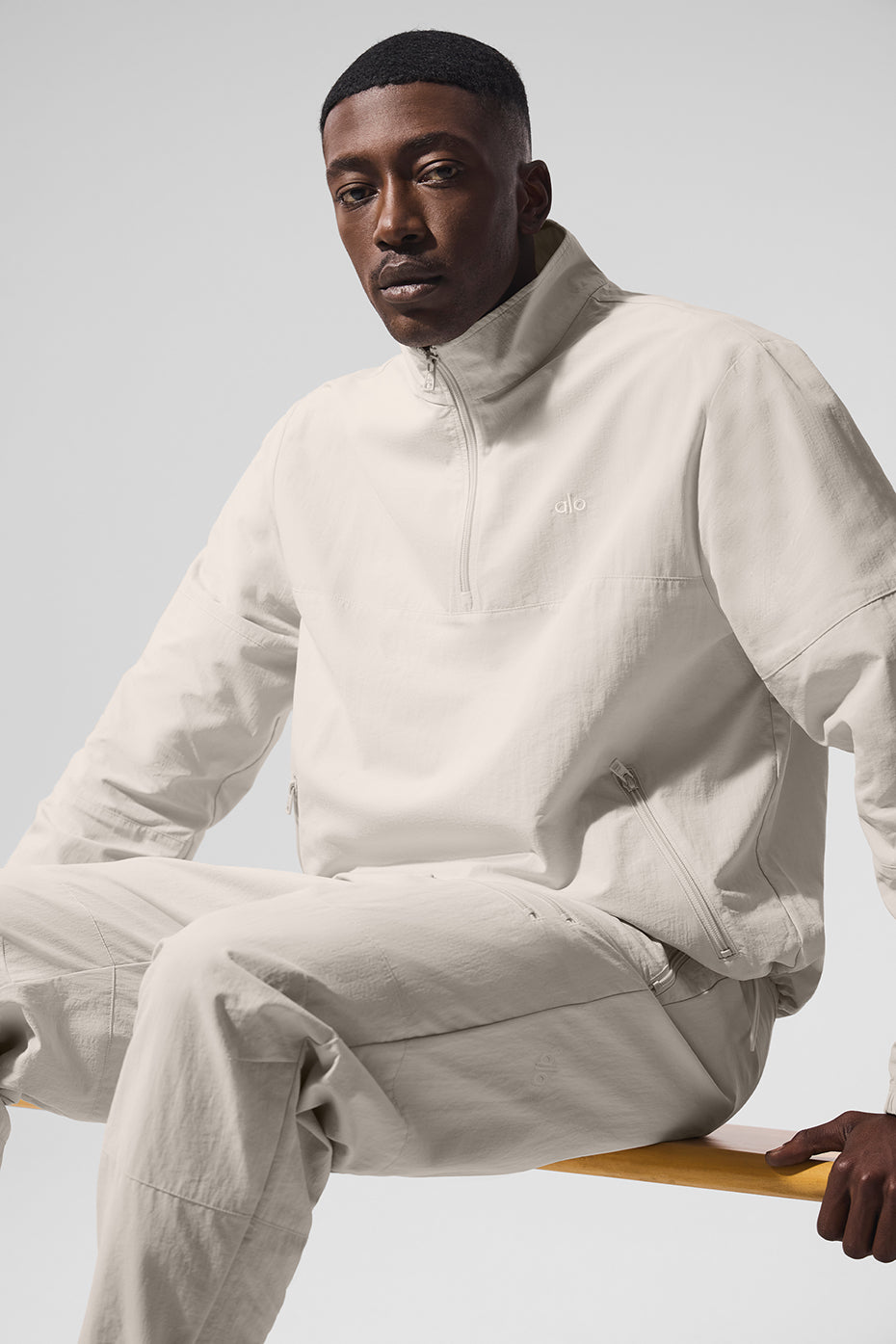 Light Weight Takeaway Track Pullover - Bone - Image 3