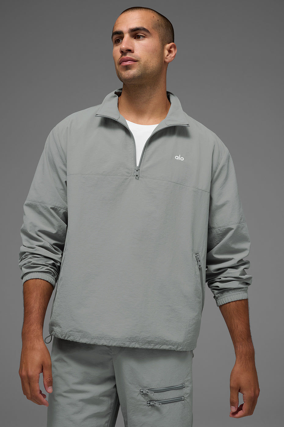 Light Weight Takeaway Track Pullover - Lunar Grey - Image 4