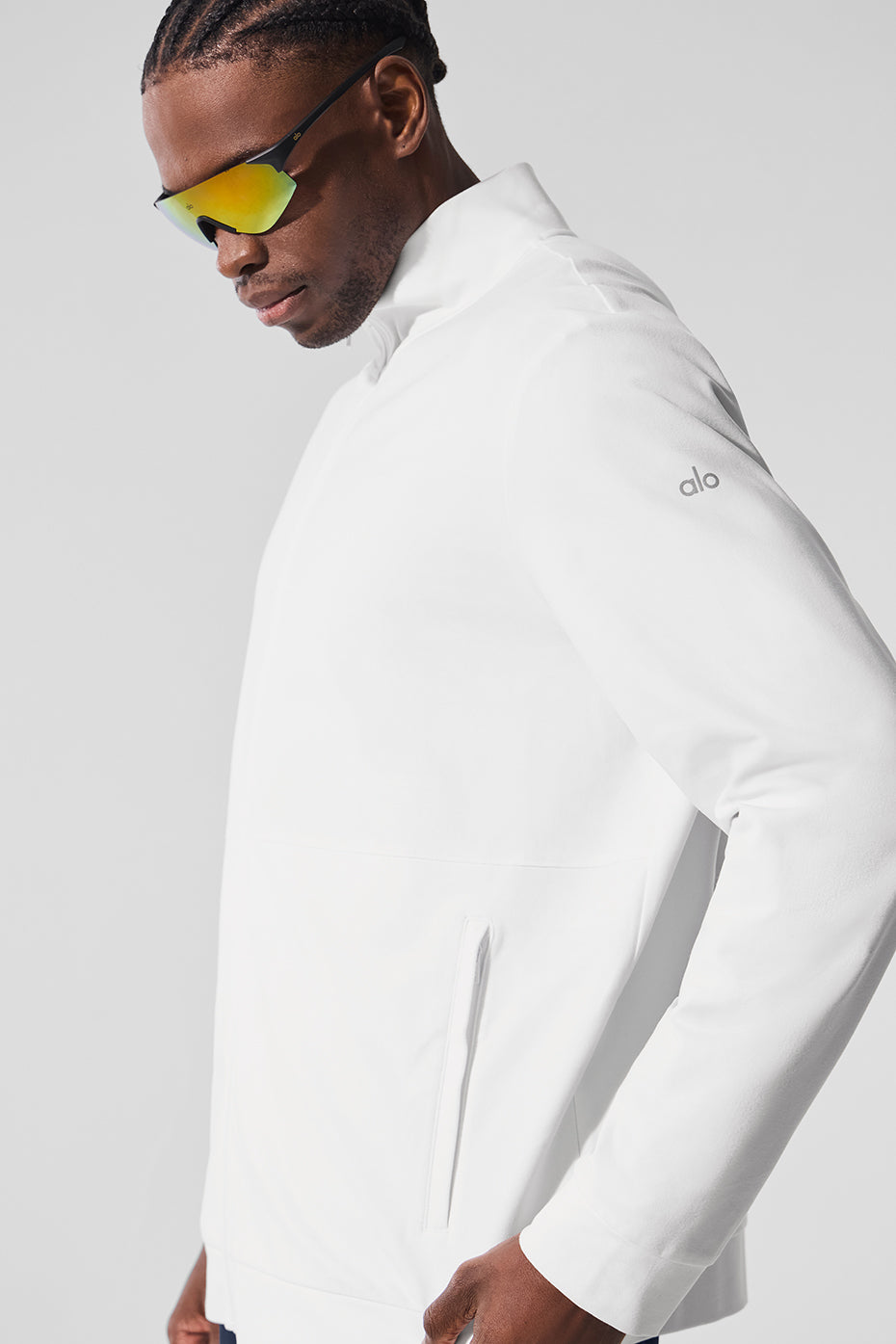 Conquer Max Mock Neck Full Zip - White - Image 5