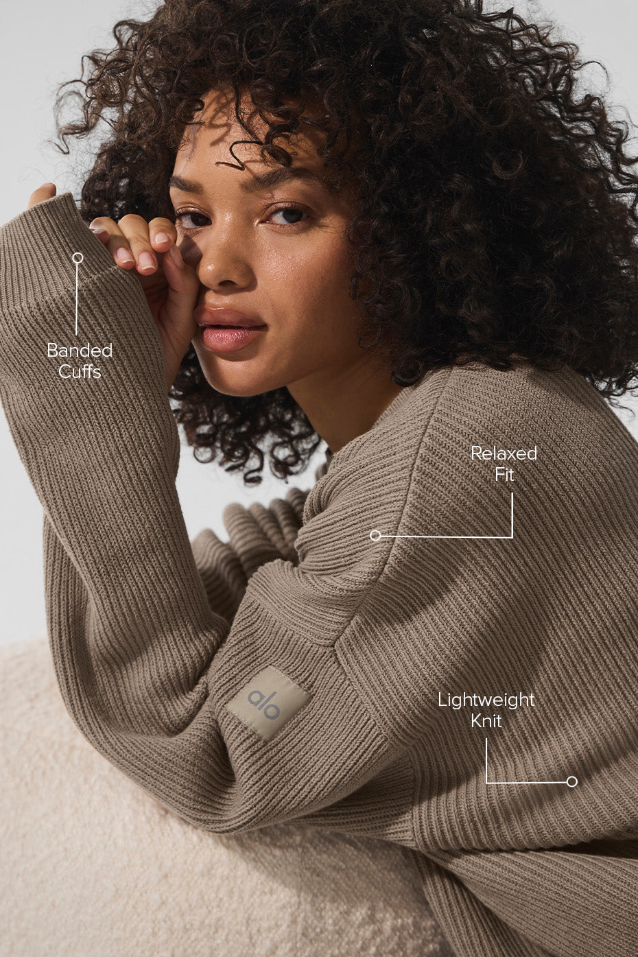 Domain Rib Knit Crew Sweater - Gravel - Image 2