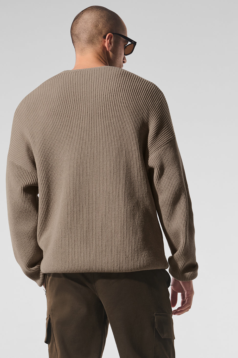 Domain Rib Knit Crew Sweater - Gravel - Image 3