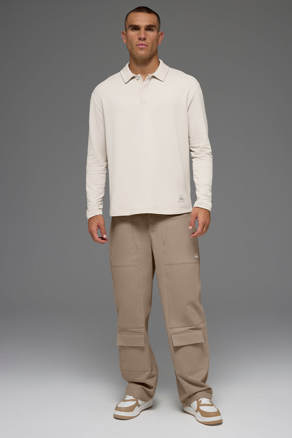 Double Take Long Sleeve Polo - Bone - Image 6