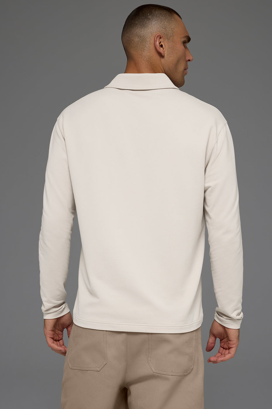 Double Take Long Sleeve Polo - Bone - Image 3
