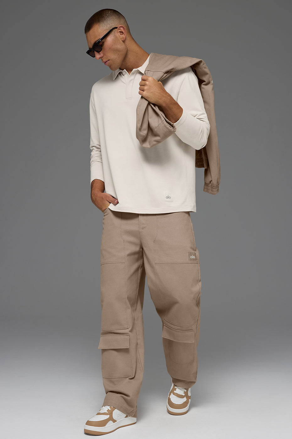 Double Take Long Sleeve Polo - Bone - Image 5