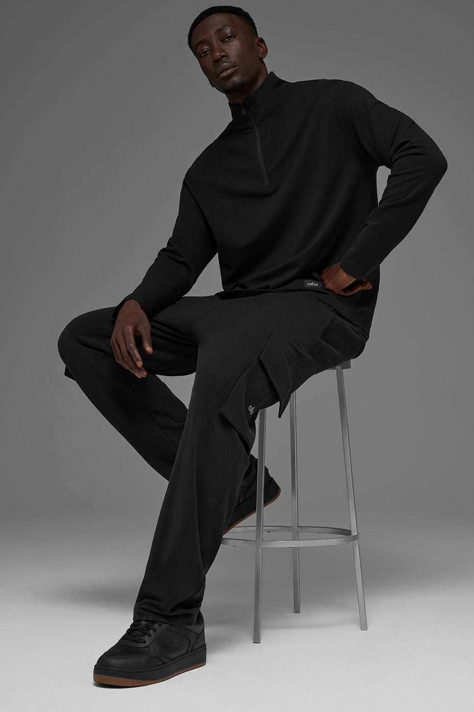 Double Take Long Sleeve 1/4 Zip - Black - Image 4