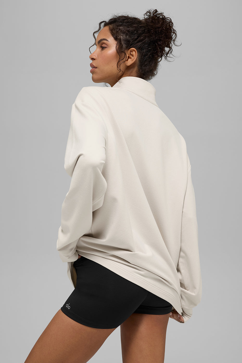 Double Take Long Sleeve 1/4 Zip - Bone - Image 3