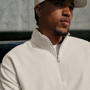 Double Take Long Sleeve 1/4 Zip - Bone