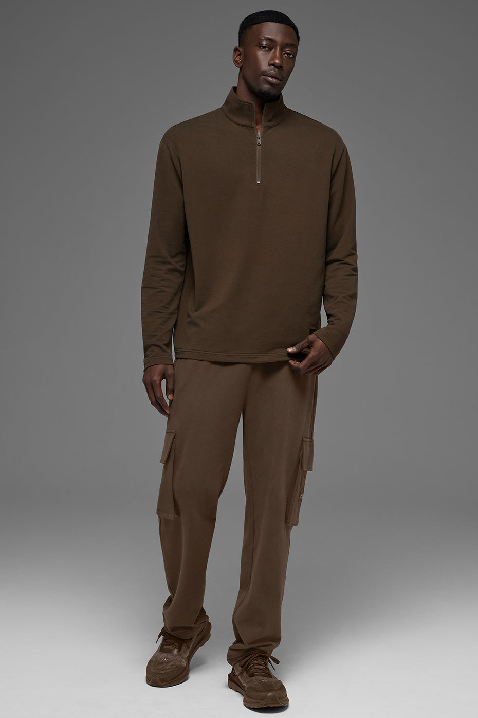 Double Take Long Sleeve 1/4 Zip - Espresso - Image 7