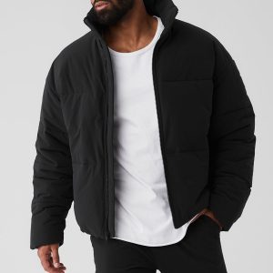 Stretch Woven Street Puffer - Black