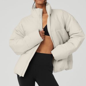 Stretch Woven Street Puffer - Bone