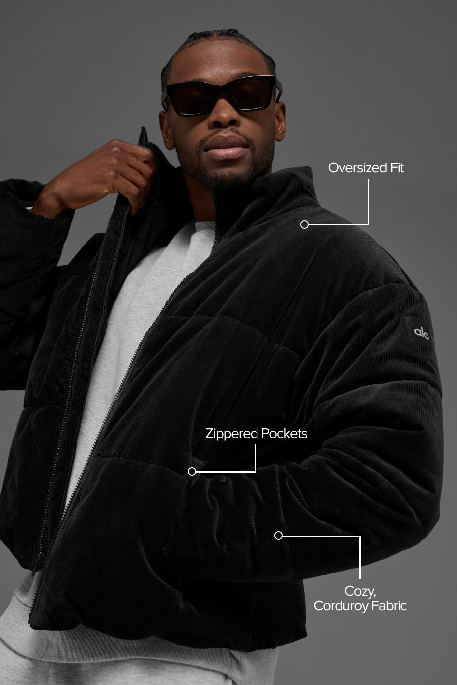 Corduroy Stage Puffer - Black - Image 2