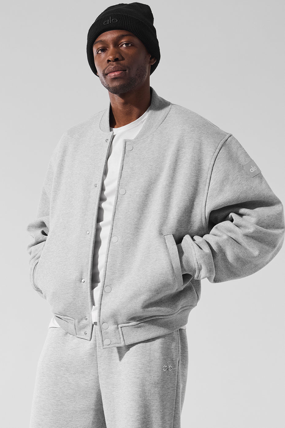 Renown Varsity Jacket - Athletic Heather Grey - Image 4