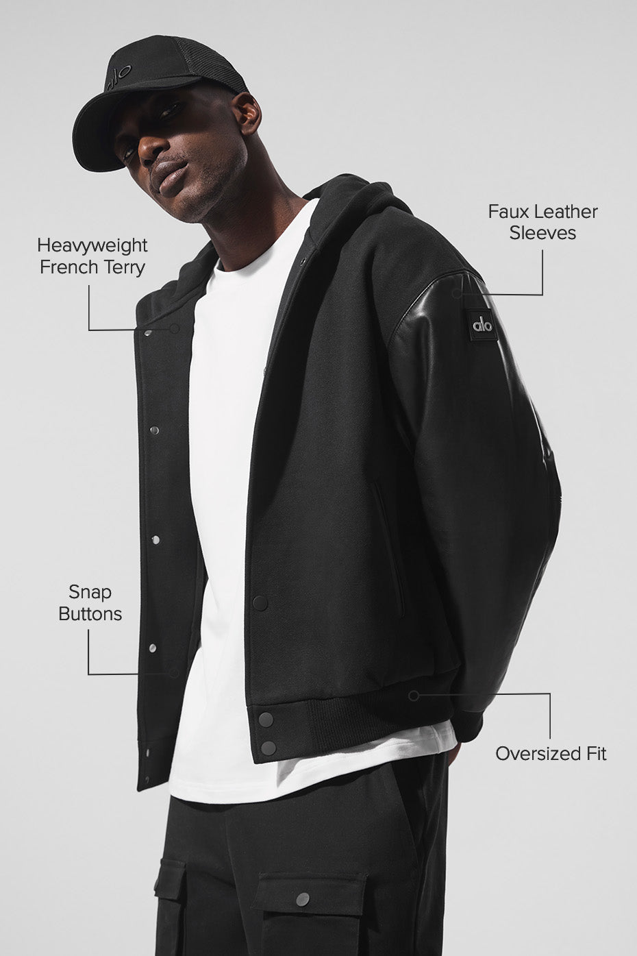 Select Hooded Bomber Jacket - Black - Image 2