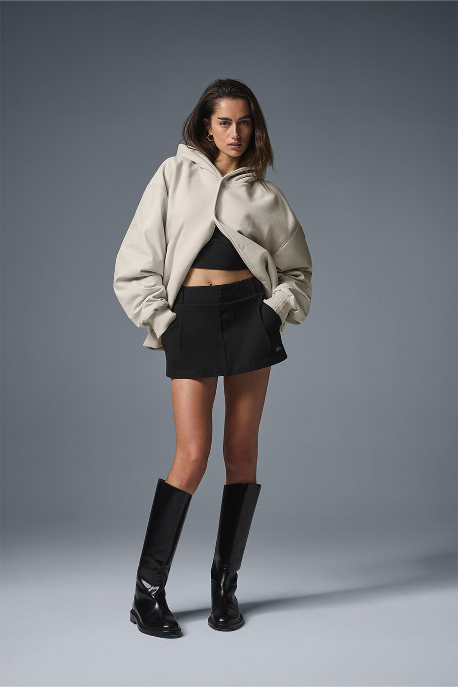 Select Hooded Bomber Jacket - Bone - Image 3