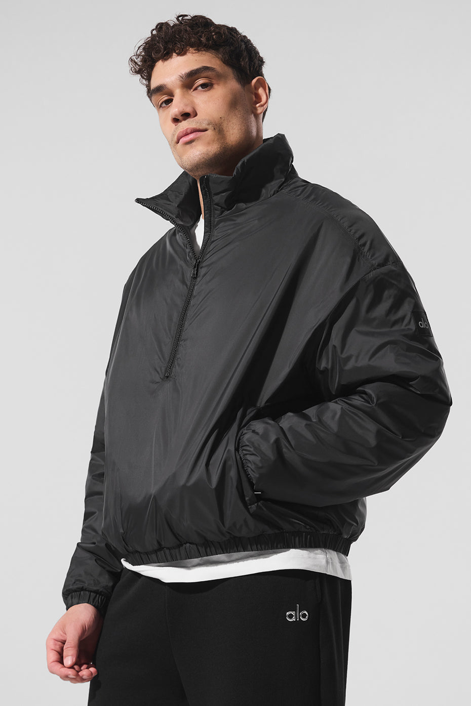 Latitude Light Weight 1/2 Zip Pullover Jacket - Black