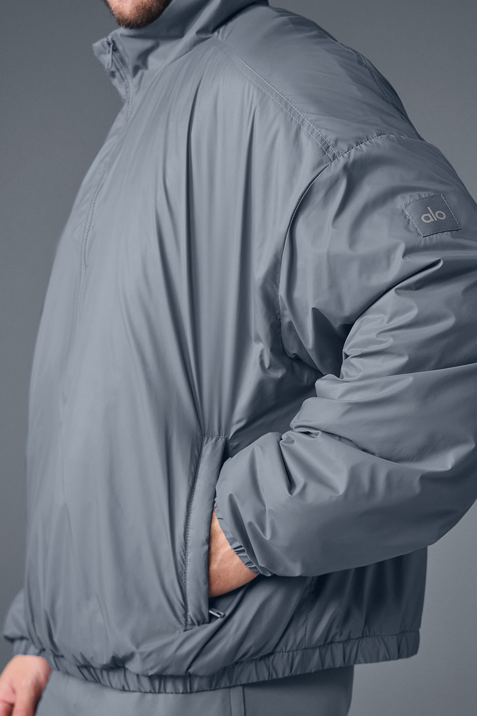 Latitude Light Weight 1/2 Zip Pullover Jacket - Steel Grey - Image 4