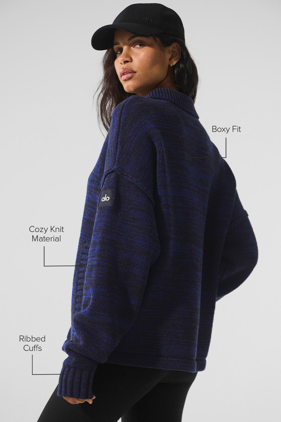 Heritage Full Zip Sweater - Navy Multi - Image 2